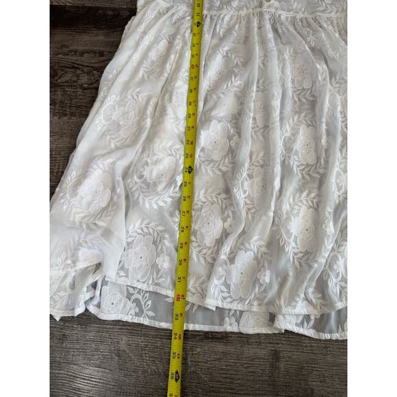 Eri + Ali Ancona XS Lace White Dress Boho Peasant Cottagecore Anthropologie - Picture 9 of 16